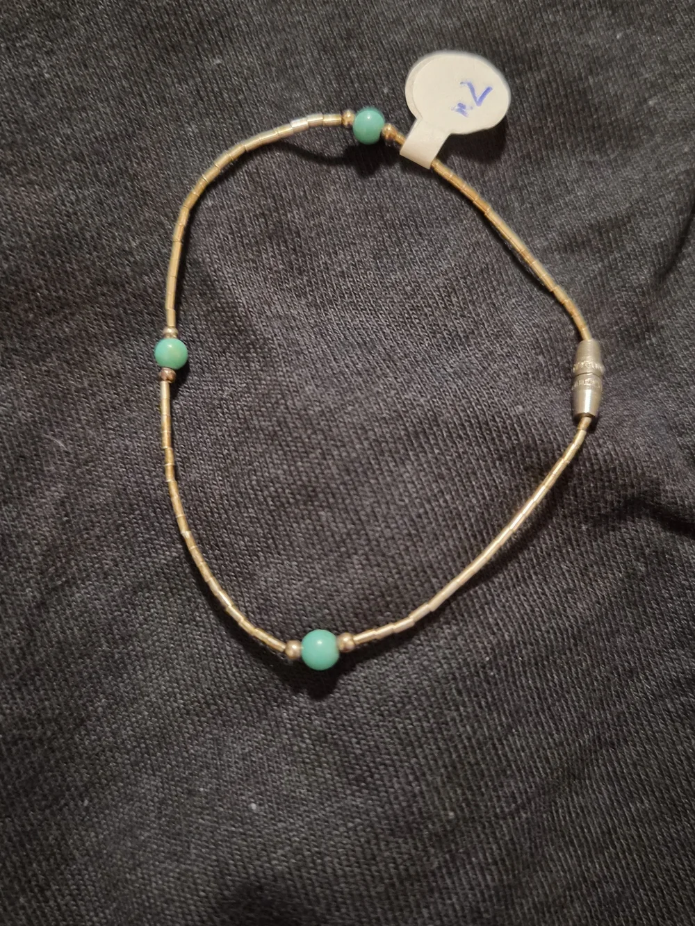 Liquid Silver Bracelet with Turquoise Beads - Women Jewelry
